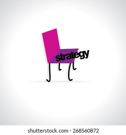 creative chair icon with strategy concept 