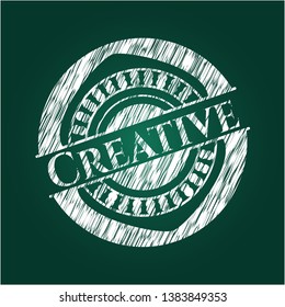 Creative chalk emblem. Vector Illustration. Detailed.