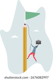 Creative challenge to reach goal and win business, idea, motivation and inspiration to achieve target.about a man and his life.