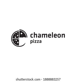 Creative Chameleon Pizza Logo Design Inspiration 