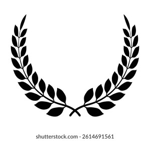 Creative champion wreath vector art design for winner crest on white background 