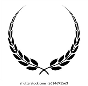 Creative champion wreath vector art design for winner crest on white background 