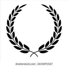 Creative champion wreath vector art design for winner crest on white background 