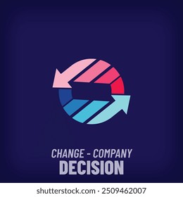 Mudança criativa tocar logotipo moderno. Empresa de logística corporativa, ícone de transporte. vetor