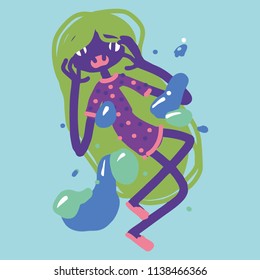 Creative characters. Dude. Magic creatures. Vector illustration
