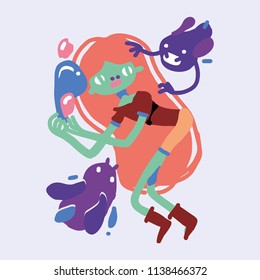 Creative characters. Dude. Magic creatures. Vector illustration