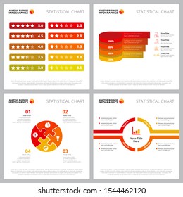 Creative chart set for commerce or customer review concept. Can be used for business project, marketing report, web design, workflow layout. Rate, circle, puzzle, percentage, step chart