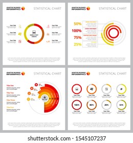 Creative chart set for marketing, statistics, analysis concept. Can be used for business project, annual report, web design, presentation slide templates. Pie chart, circle, percentage, option