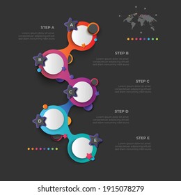 creative chart Vector infographic template on modern dark background