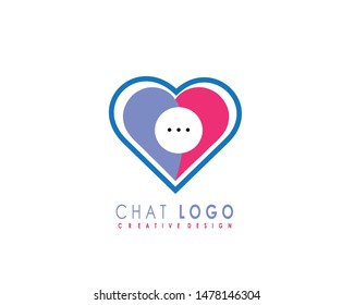 Creative Chat Concept Logo with heart icon vector