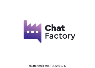 Creative chat factory logo design