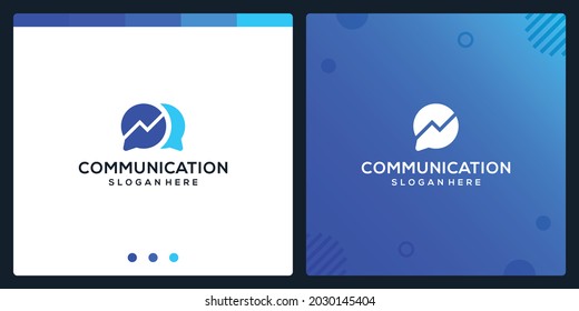 Creative Chat icon and symbols analytic logo. premium vector.