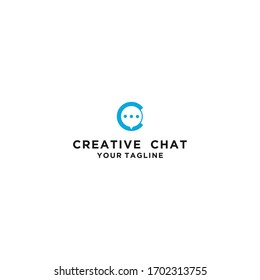 Creative Chat logo C design icon illustration