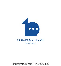 Creative chat logo combined with home and snails