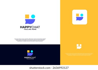 Creative Chat logo design with colorful and flat design