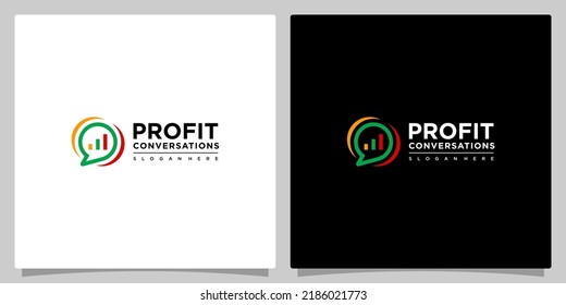 Logo de Creative Chat y logotipo de gráfico de inversión