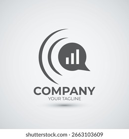 Logotipo de Creative Chat y Plantilla de diseño de logotipo de gráfico de inversión