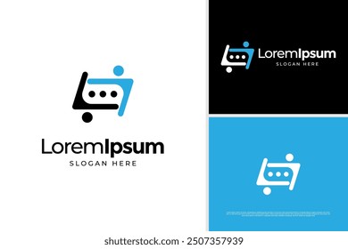 Creative chat logo vector, business logo design template