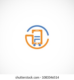 Creative Chat Mobile Phone Shopping Cart Design Vector