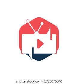 Creative chat TV logo design. Talk Show Logo Design.