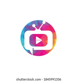 Creative chat TV logo design. Talk Show Logo Design.