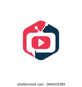 Creative chat TV logo design. Talk Show Logo Design.