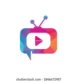 Creative chat TV logo design. Talk Show Logo Design.