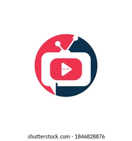 Kreatives Chat-TV-Logo-Design. Talk Show Logo Design.