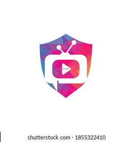 Creative chat TV logo design. Talk Show Logo Design.