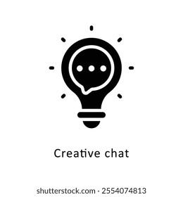 Creative chat vector Glyph Cricle Icon.Eps file 10