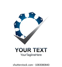 Creative Check home logo template. Real Estate element design