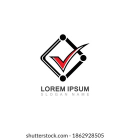 Creative check mark icon template vector