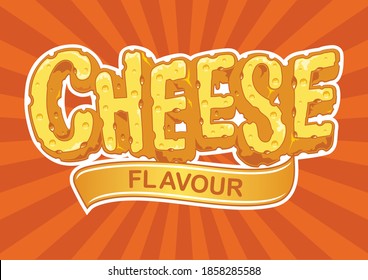 Creative cheese flavour typography vector