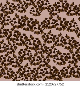 Creative cheetah camouflage seamless pattern. Camo leopard elements background. Irregular animal fur shapes endless wallpaper. Design for fabric, textile print, wrapping, cover. Vector illustration