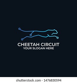 Creative cheetah logo that is jumping