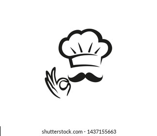 Creative Chef Hand Sign Logo Design Vector Symbol Illustration