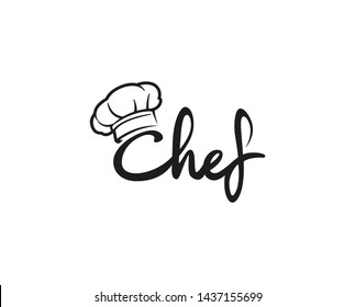 Creative Chef Hat Symbol Text Font Letter Logo Vector Design Illustration