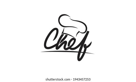 Creative Chef Hat Symbol Text Font Letter logo Vector Design Illustration