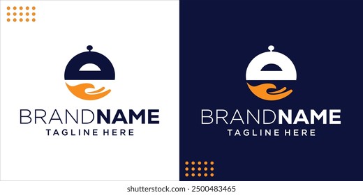 Creative Chef Logo and Abstract Hand, Design Inspiration, Illustration, Vector