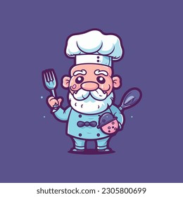 Personaje de mascota de chef creativo para sitio web de cocina