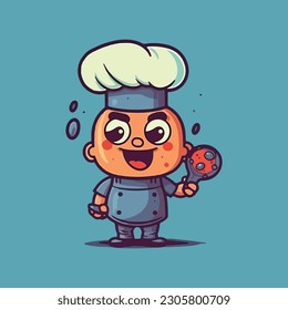 Creative chef mascot character for cooking website