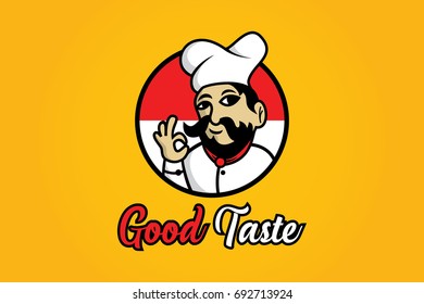 Creative Chef Mascot Concept Logo Design Template