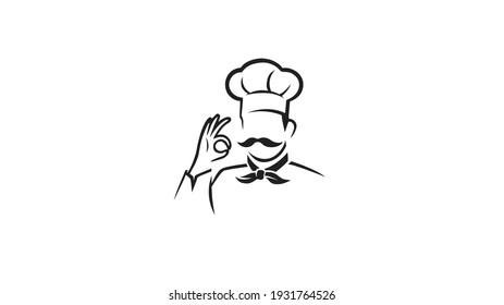 Creative Chef Person Abstract illustration Logo Design Vector