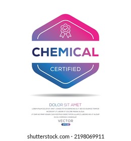 Insignia certificada (química) creativa, ilustración vectorial.