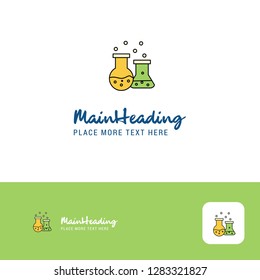 Creative Chemical flask  Logo Design. Flat color Logo place for Tagline. Vector Illustration