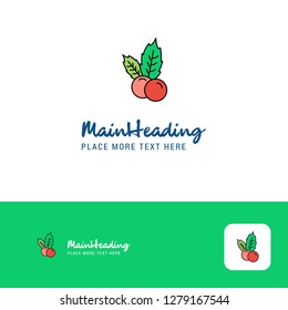 Creative Cherries Logo Design. Flat color Logo place for Tagline. Vector Illustration