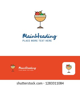 Creative Cherries Logo Design. Flat color Logo place for Tagline. Vector Illustration