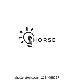 Creative chess horse logo design with unique concept