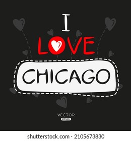 Creative Chicago text, Can be used for stickers and tags, T-shirts, invitations, vector illustration.