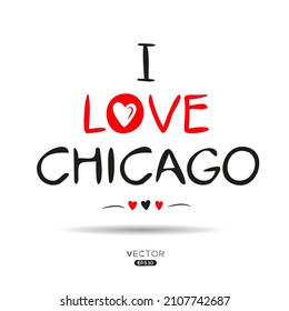 Creative Chicago text, Can be used for stickers and tags, T-shirts, invitations, vector illustration.